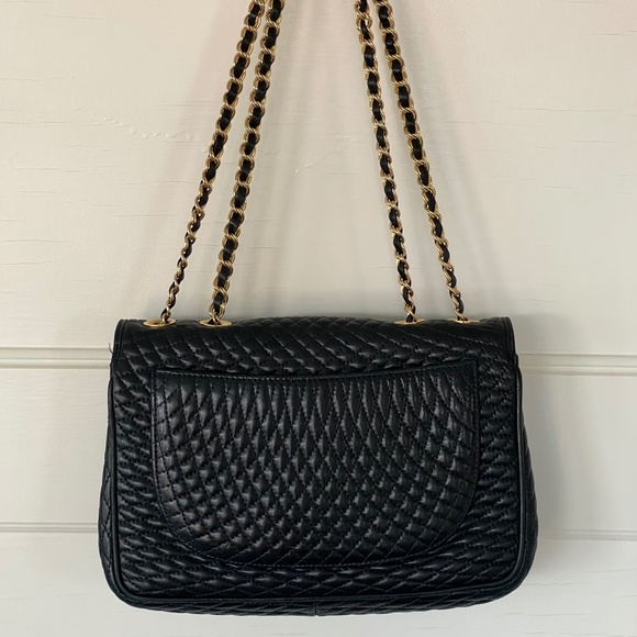 BALLY Vintage 1990’s Navy Double Flap Quilted Shoulder/Crossbody Bag | Italy - Picture 5 of 17